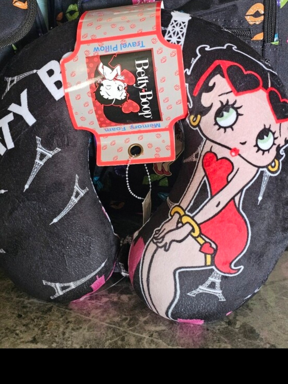 Betty Boop Black and Red Travel Neck Pillow